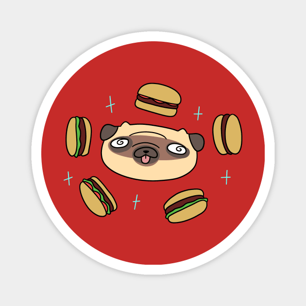 Hypnotized Hamburger Pug Magnet by saradaboru